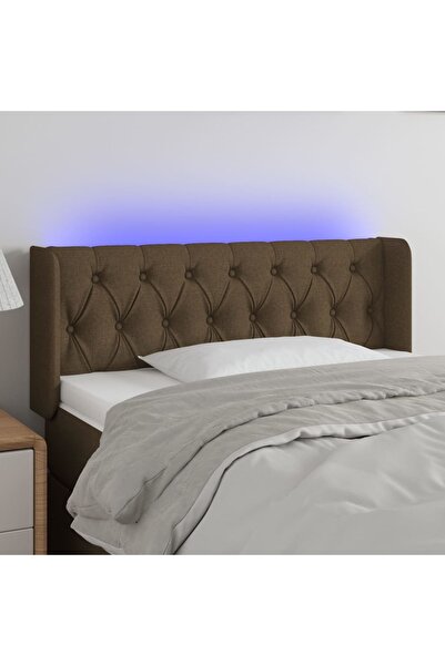 Concept Κεφαλάρι LED, σκούρο καφέ, 93x16x78/88 cm, ύφασμα