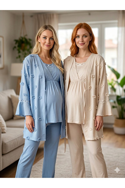 Lohussa New Season Braided Aviator Blue Summer Special Design Maternity Dress...