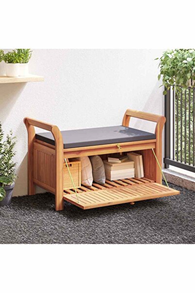 Concept Παγκάκι κήπου με αποθηκευτικό χώρο, με Μαξιλάρι, 91 cm, από μασίφ ξύλ...