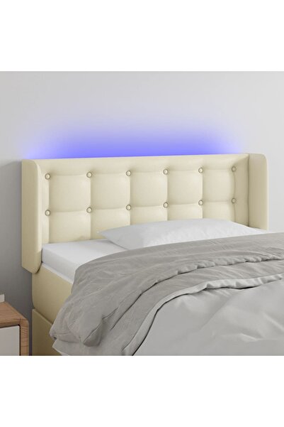 Concept Κεφαλάρι LED, κρεμ, 103x16x78/88 cm, οικολογικό Δερμάτινο