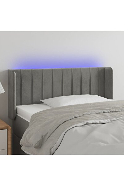 Concept Κεφαλάρι LED, ανοιχτό γκρι, 103x16x78/88 cm, Βελούδο
