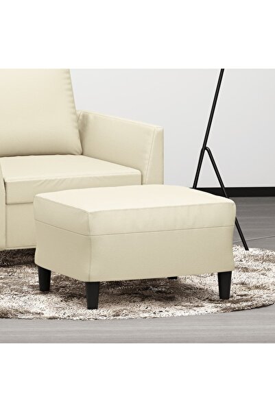 Concept Taburet, crem, 60x50x41 cm, piele ecologică