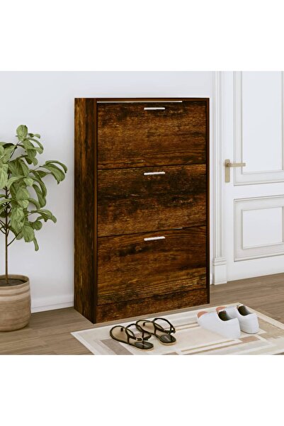 Concept Pantofar, stejar fumuriu, 63x24x103 cm, lemn compozit