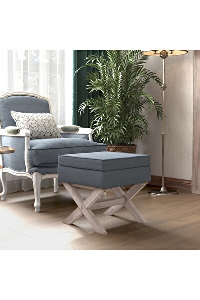 Concept Taburet de depozitare, gri închis, 45x45x49 cm, catifea