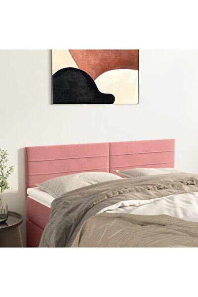 Concept Κομοδίνα, 2 τεμ., ροζ, 72x5x78/88 cm, Βελούδο