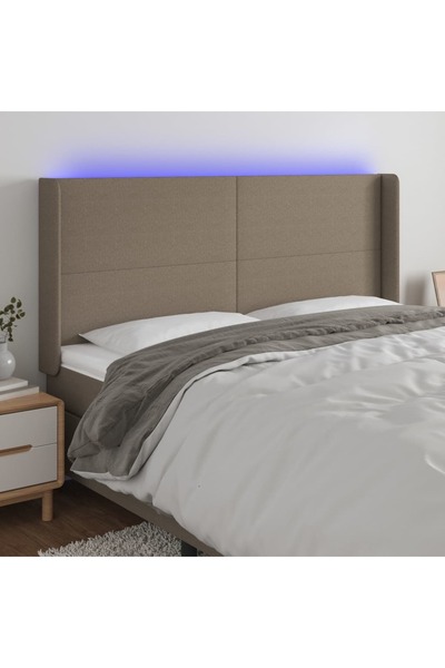 Concept Κεφαλάρι LED, γκρι-μπεζ, 163x16x118/128 cm, ύφασμα