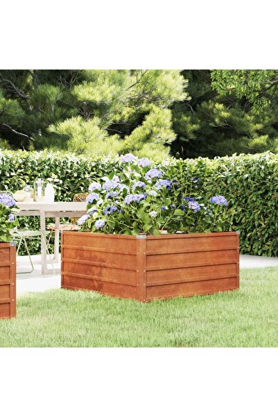 Concept Jardinieră de grădină, gri, 100x100x45 cm, oțel corten