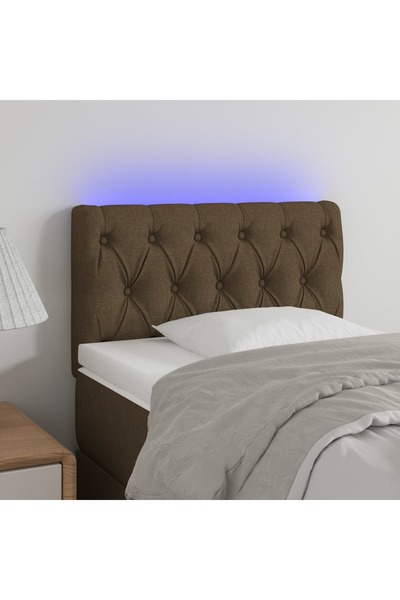 Concept Κεφαλάρι LED, σκούρο καφέ, 80x7x78/88 cm, ύφασμα