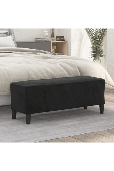 Concept Πάγκος, μαύρος, 100x35x41 εκ., Βελούδο