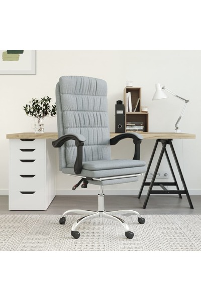 Concept Reclining office armchair, light gray, textile