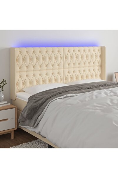 Concept Κεφαλάρι LED, κρεμ, 183x16x118/128 cm, ύφασμα