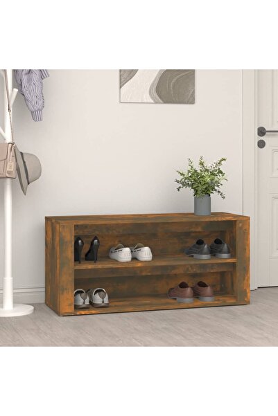 Concept Ράφι παπουτσιών, καπνιστή δρυς, 100x35x45 εκ., επεξεργασμένο ξύλο