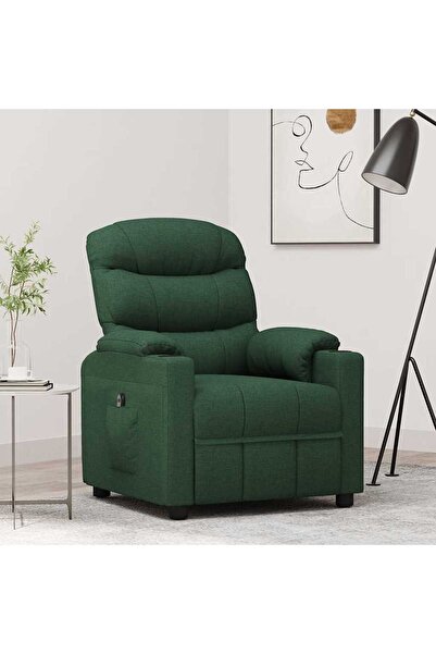Concept Fotoliu rabatabil electric, verde închis, material textil