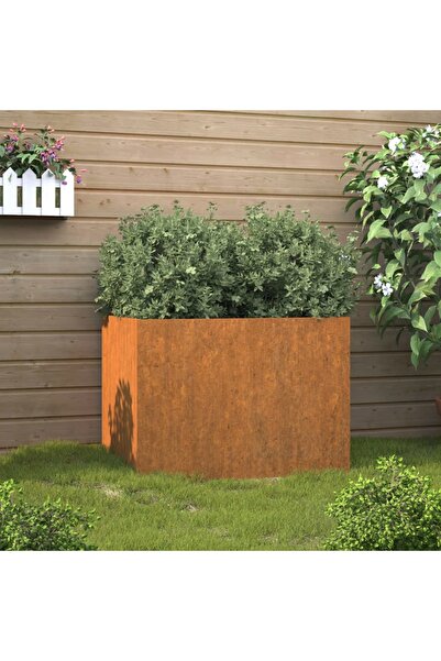 Concept Γλάστρα, γκρι, 62x47x46 cm, ατσάλι Corten