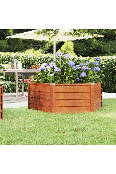 Concept Jardinieră de grădină, gri, 129x129x45 cm, oțel corten