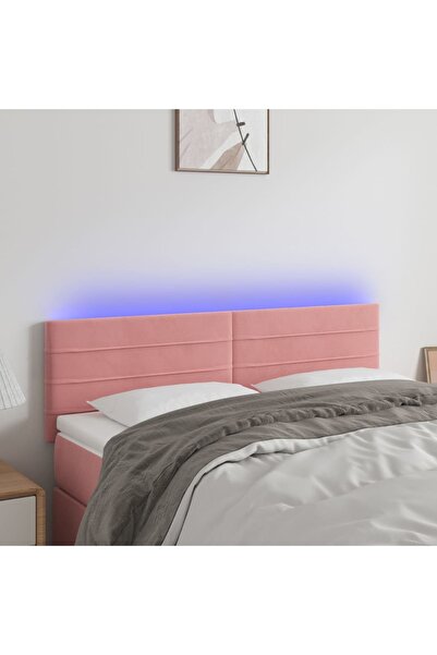 Concept Κεφαλάρι LED, ροζ, 144x5x78/88 cm, Βελούδο