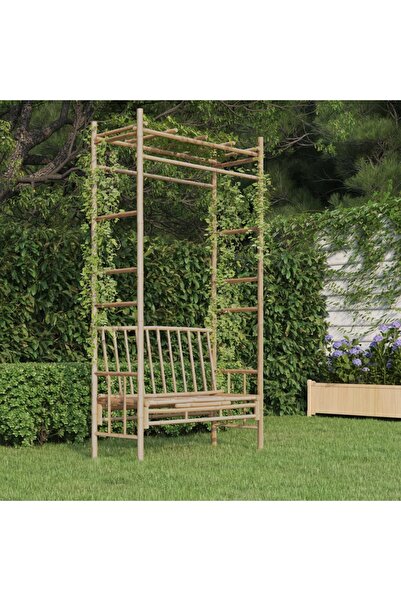 Concept Παγκάκι κήπου με πέργκολα, 116 εκ., Μπαμπού