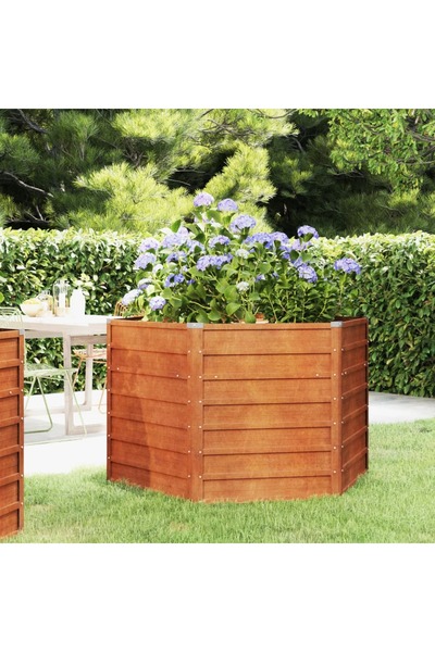 Concept Γλάστρα κήπου, γκρι, 129x129x77 cm, ατσάλι Corten