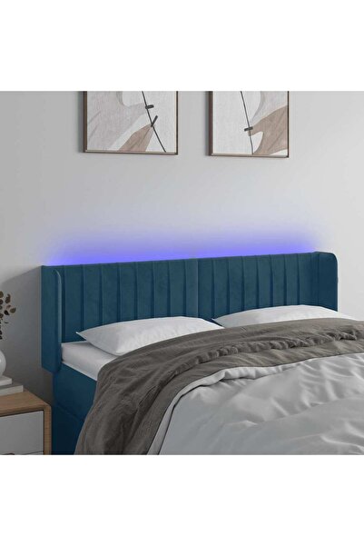 Concept Κεφαλάρι LED, σκούρο μπλε, 147x16x78/88 cm, Βελούδο