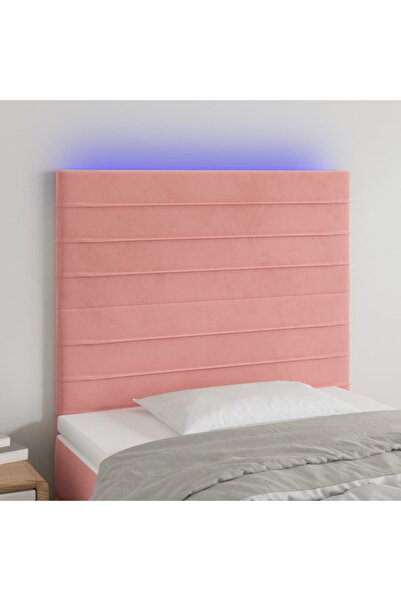 Concept Κεφαλάρι LED, ροζ, 80x5x118/128 cm, Βελούδο