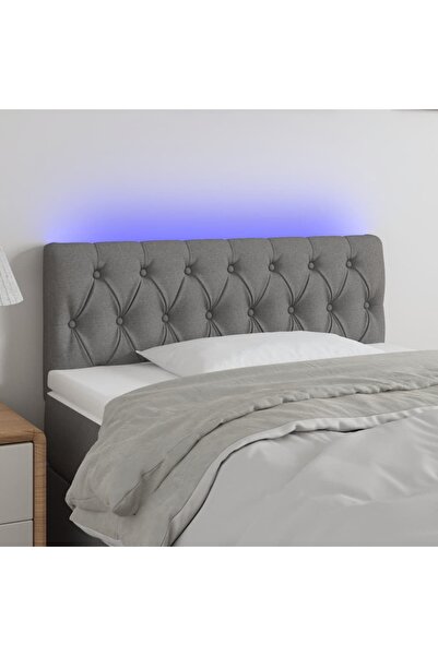 Concept Κεφαλάρι LED, σκούρο γκρι, 90x7x78/88 cm, ύφασμα