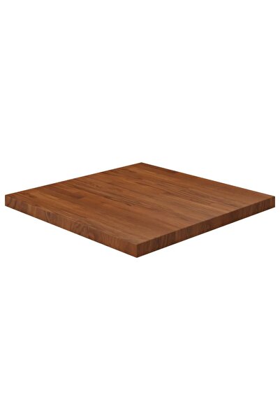 Concept Σκούρο καφέ τετράγωνη επιφάνεια τραπεζιού από επεξεργασμένο ξύλο δρυό...