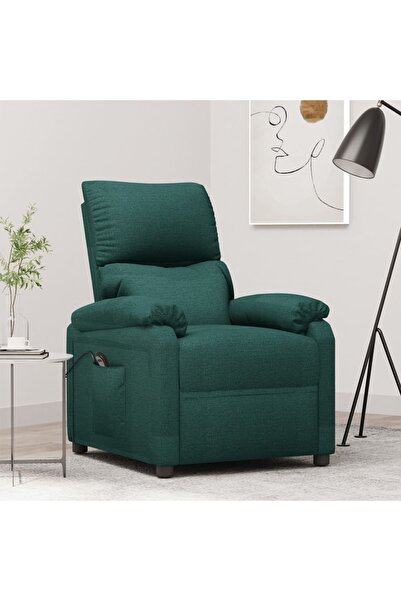 Concept Ηλεκτρική ανακλινόμενη πολυθρόνα, σκούρο πράσινο, ύφασμα