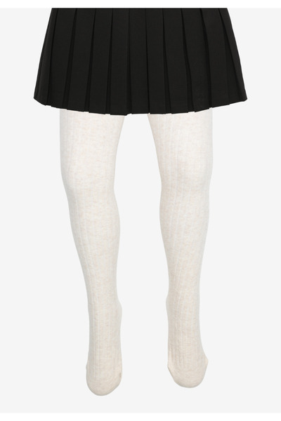 Serena Children's cream tights, striped pattern