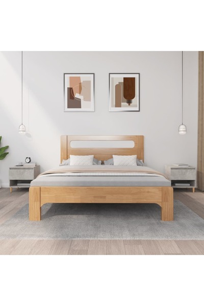 Concept Noptiere, 2 buc., gri beton, 50x46x50 cm, lemn prelucrat