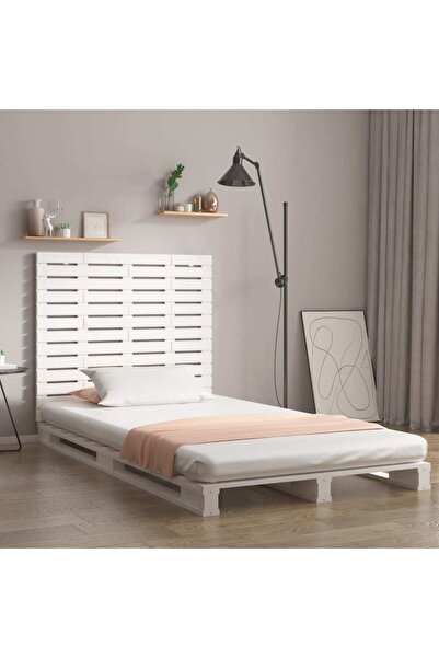 Concept Tăblie de pat pentru perete, alb, 141x3x91,5 cm, lemn masiv pin