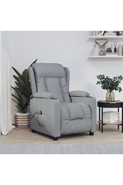 Concept Electric reclining armchair, light gray, fabric