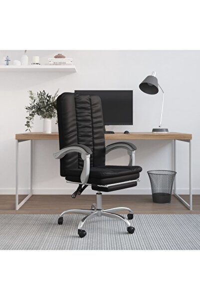 Concept Ανακλινόμενη καρέκλα γραφείου, μαύρη, οικολογικό Δερμάτινο