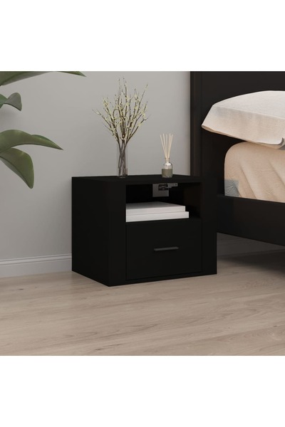 Concept Noptiere de perete, negru, 50x36x40 cm