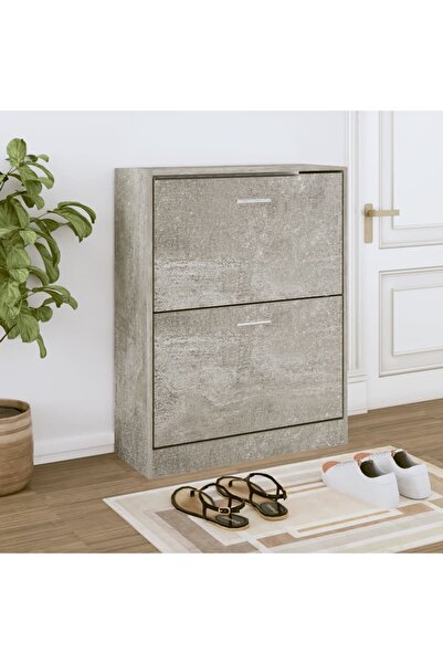 Concept Pantofar, gri beton, 63x24x81 cm, lemn compozit