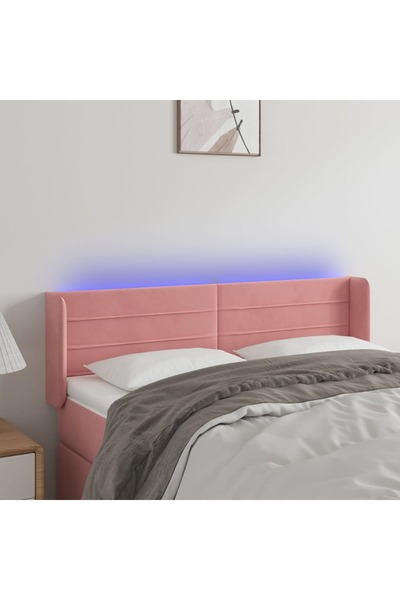 Concept Κεφαλάρι LED, ροζ, 147x16x78/88 cm, Βελούδο