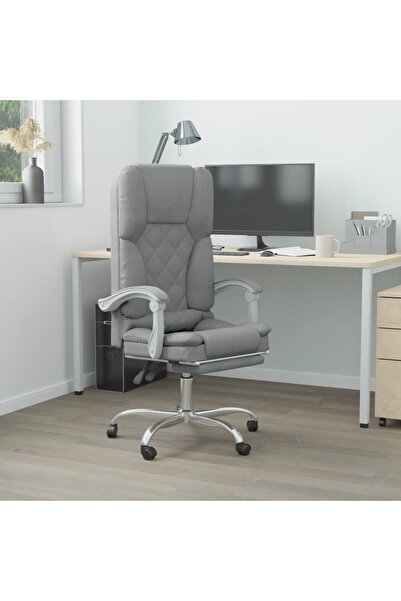 Concept Ανακλινόμενη καρέκλα γραφείου με δυνατότητα μασάζ, ανοιχτό γκρι, ύφασμα