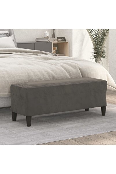 Concept Πάγκος, σκούρο γκρι, 100x35x41 εκ., Βελούδο