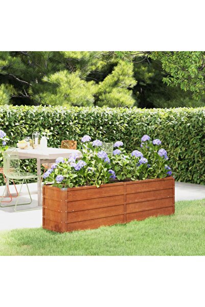 Concept Jardinieră de grădină, gri, 160x40x45 cm, oțel corten