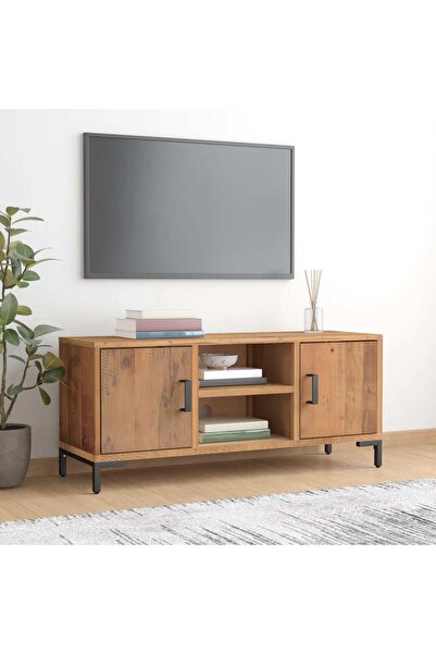 Concept Comodă TV, maro, 110x35x48 cm, lemn de pin masiv reciclat