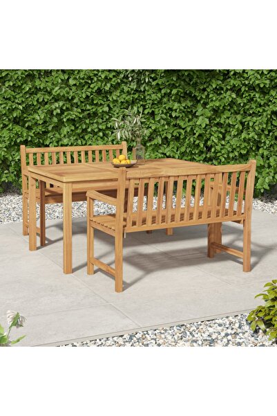 Concept Set de masă pentru grădină, lemn masiv de tec, 3 piese