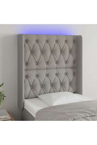 Concept Κεφαλάρι LED, ανοιχτό γκρι, 83x16x118/128 cm, ύφασμα