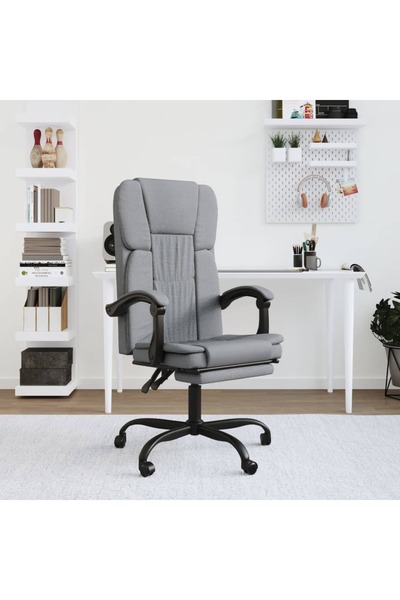 Concept Reclining office armchair, light gray, textile