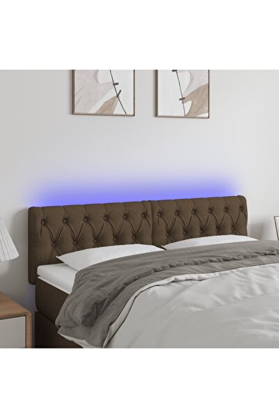 Concept Κεφαλάρι LED, σκούρο καφέ, 144x7x78/88 cm, ύφασμα