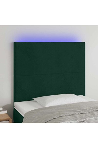 Concept Κεφαλάρι LED, σκούρο πράσινο, 90x5x118/128 cm, Βελούδο
