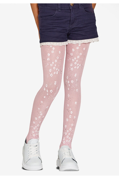 Penti Pretty girls tights "Bouquet", 40 den - flower print, pink