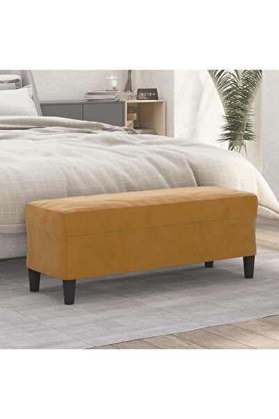 Concept Πάγκος, καφέ, 100x35x41 εκ., Βελούδο