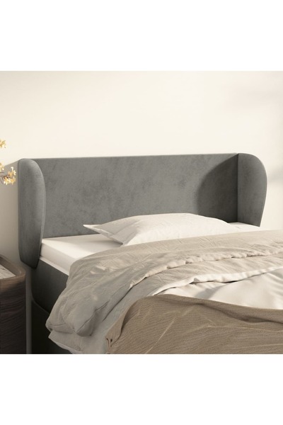 Concept Tăblie de pat cu aripioare gri deschis 83x23x78/88 cm catifea