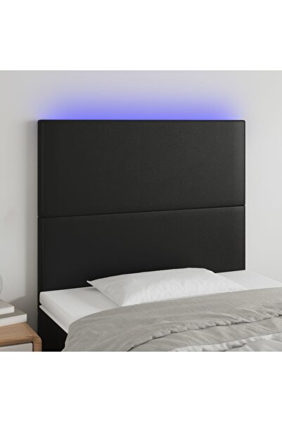 Concept Tăblie de pat cu LED, negru, 90x5x118/128 cm, catifea