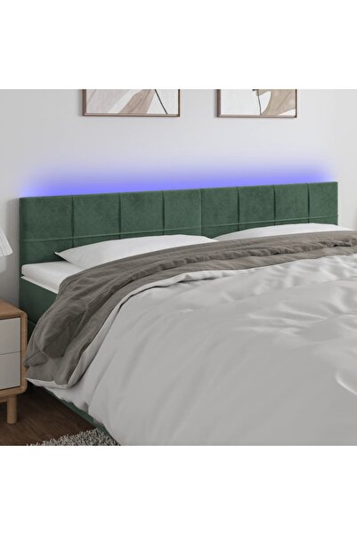 Concept Κεφαλάρι LED, σκούρο πράσινο, 180x5x78/88 cm, Βελούδο