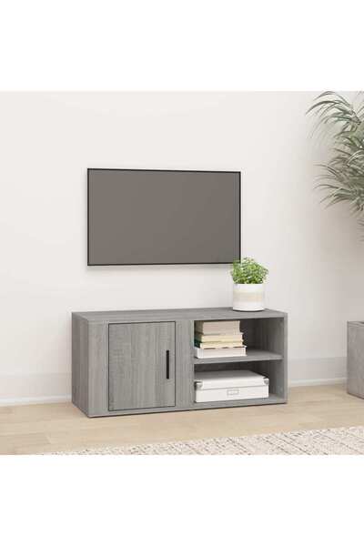 Concept Comodă TV, gri sonoma, 80x31,5x36 cm, lemn prelucrat